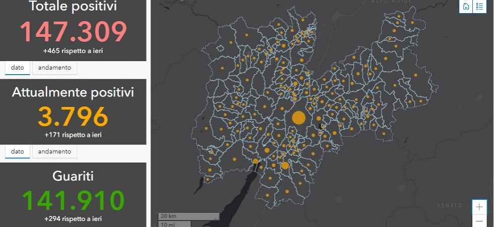 Covid in Trentino, contagio al 2,4% degli abitanti a Palù del Fersina